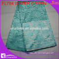 High quality african lace fabric/charinter lace/sequence fabric/french lace/chemical lace FL784 water green